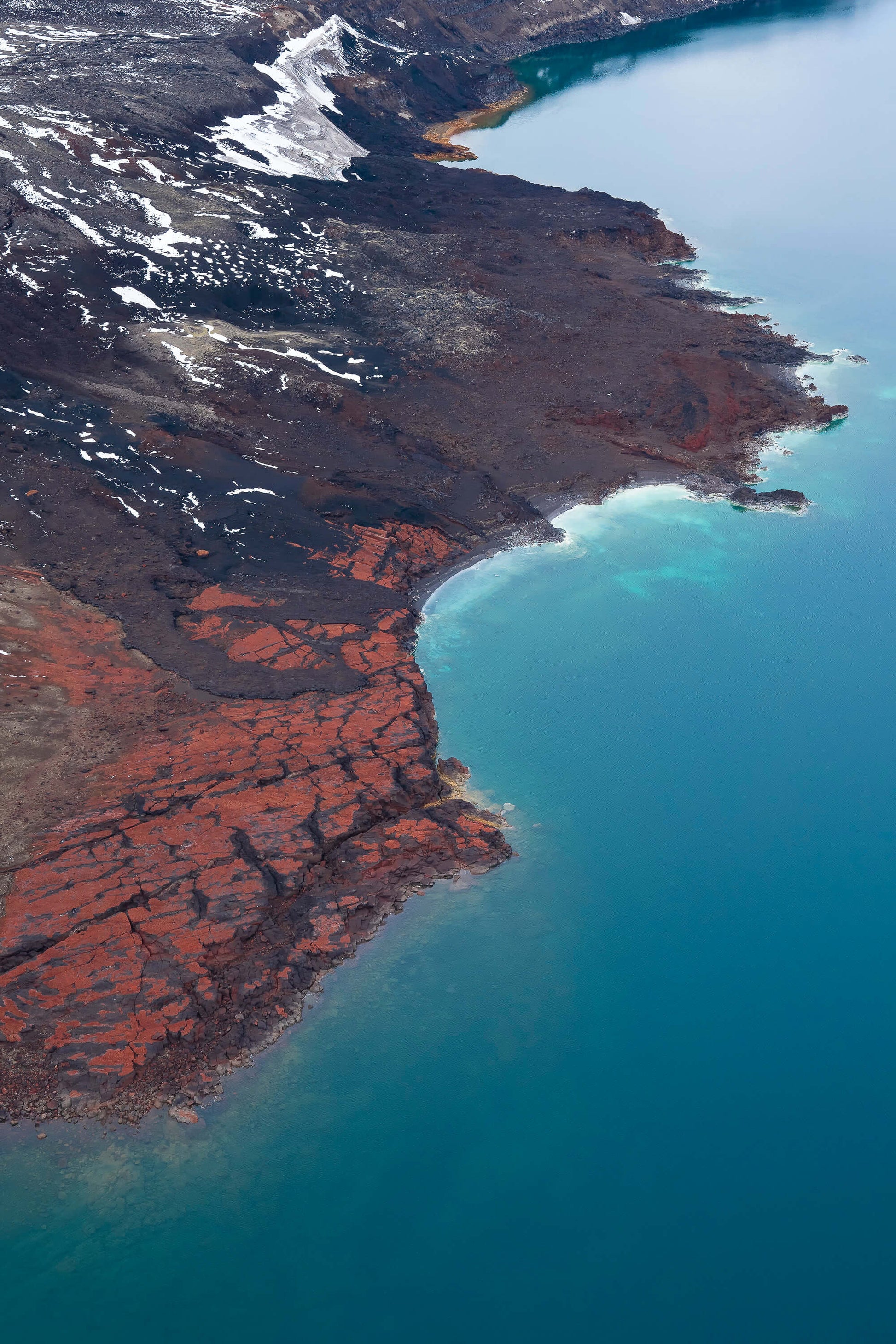 aerial view of the askja caldera in Iceland