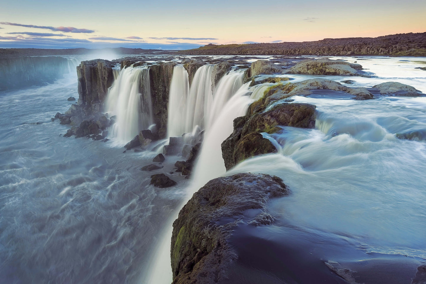 Edge of a waterfall in Iceland