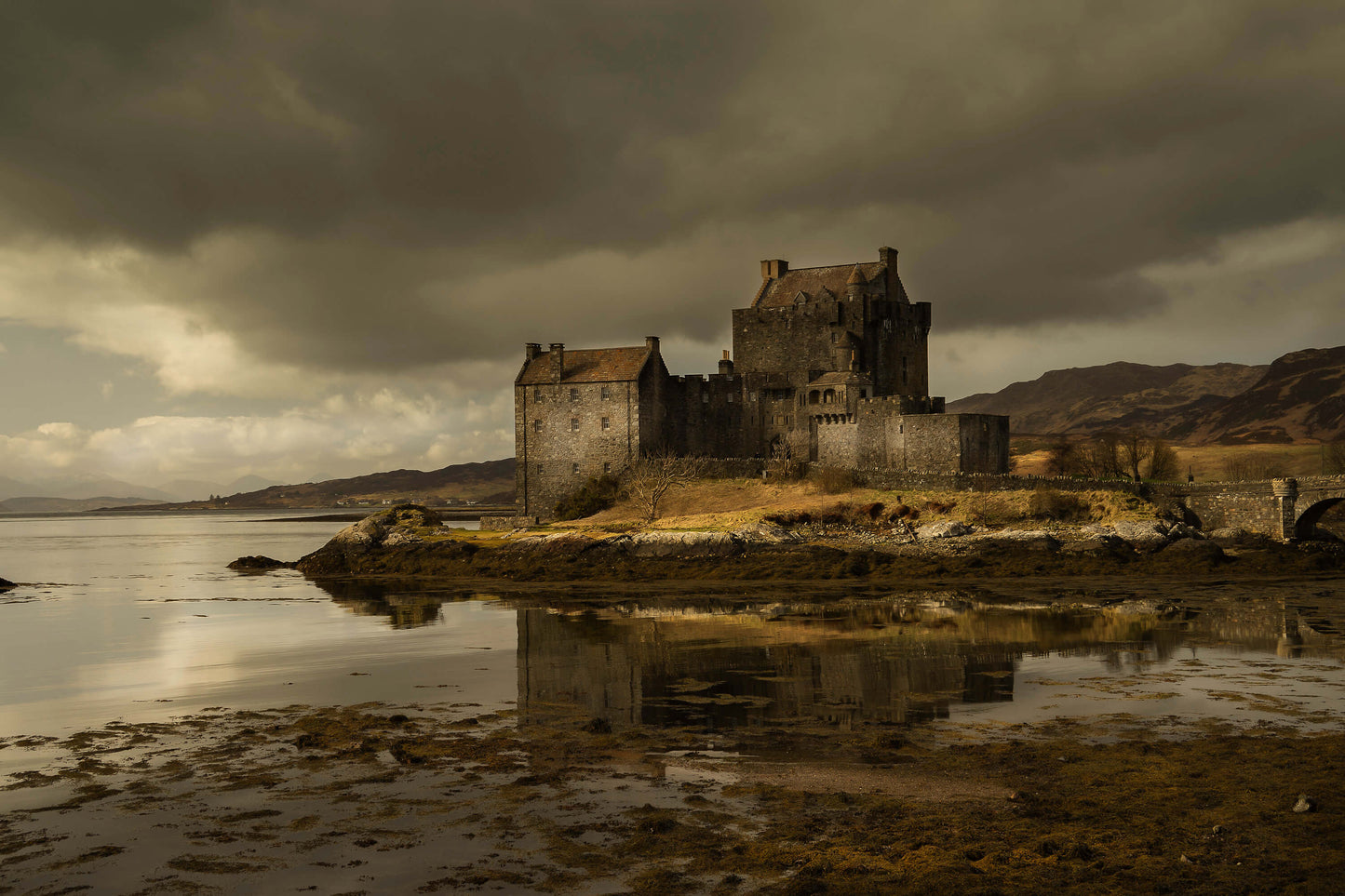 Dark clouds create an ominous view of this Scottish Castle in Scotland