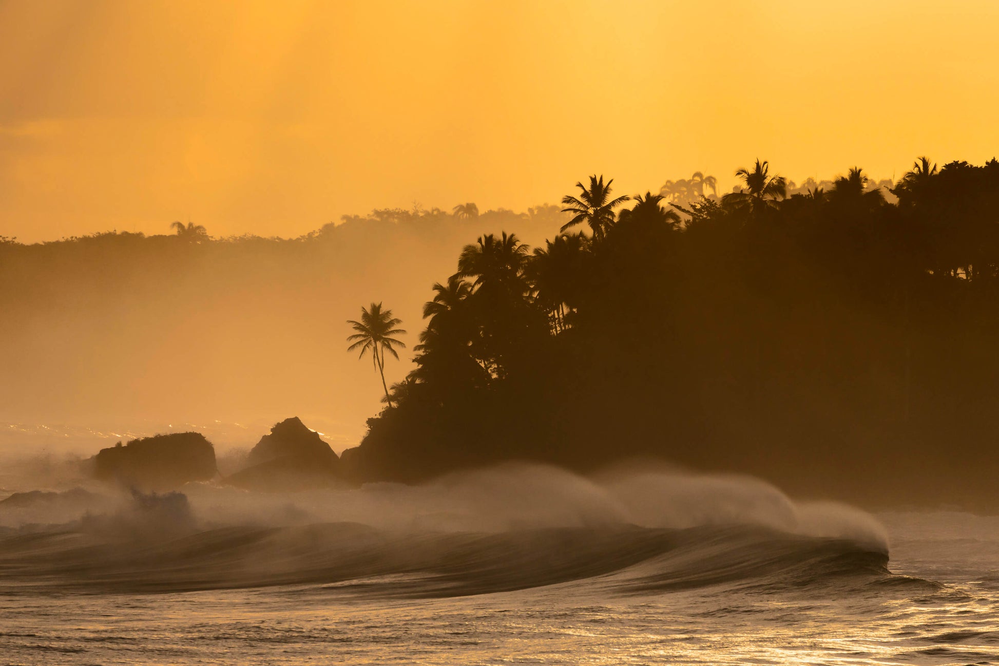 Powerful surf creates a riptide on the north shore of the Dominican Republic